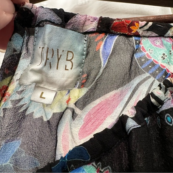 TRYB Anthropologie Floral Lace Silk Top Size Large - Picture 6 of 7